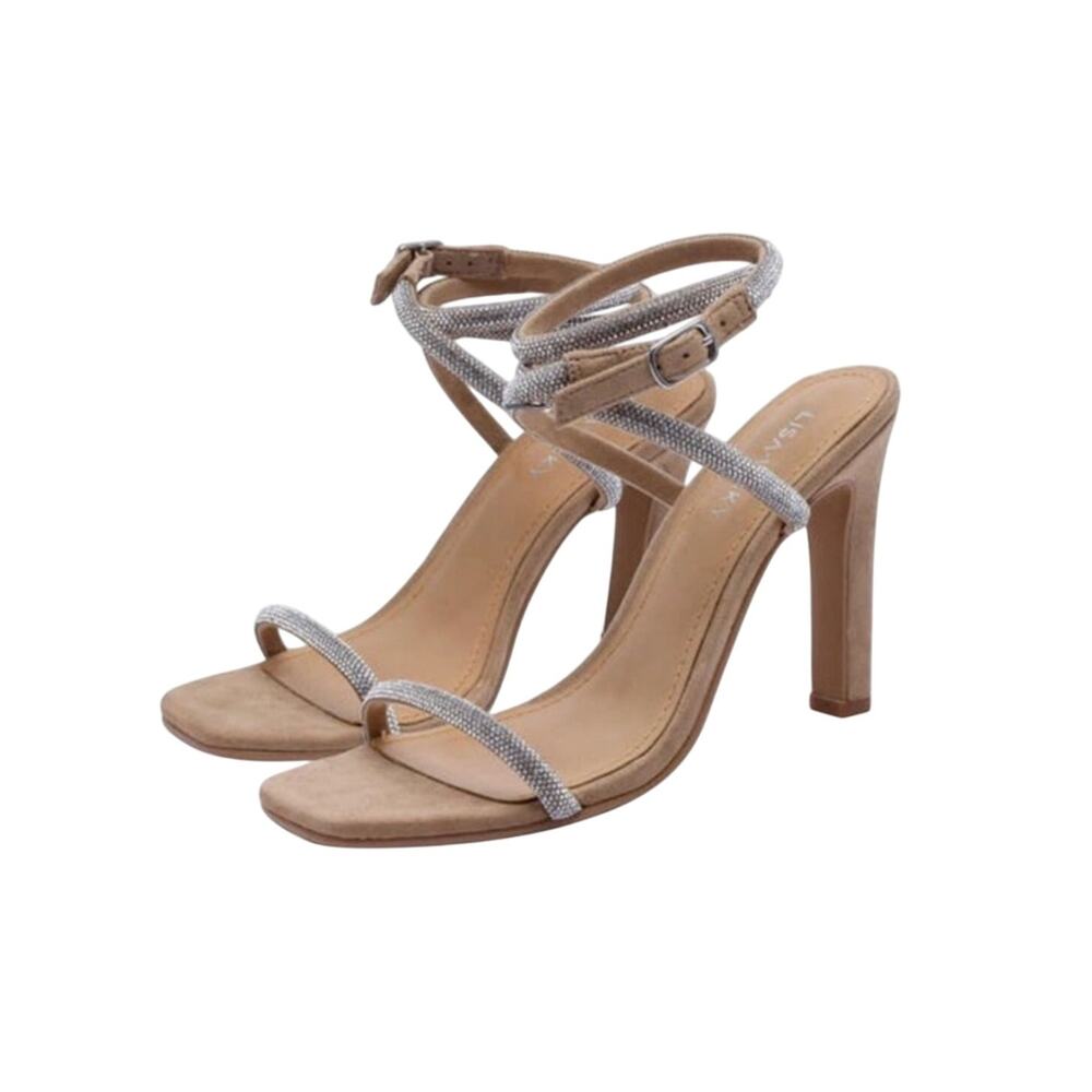 NIB! Lisa Vicky Angelic Rhinestone Glam Ankle Strap Sandal - Size 7
